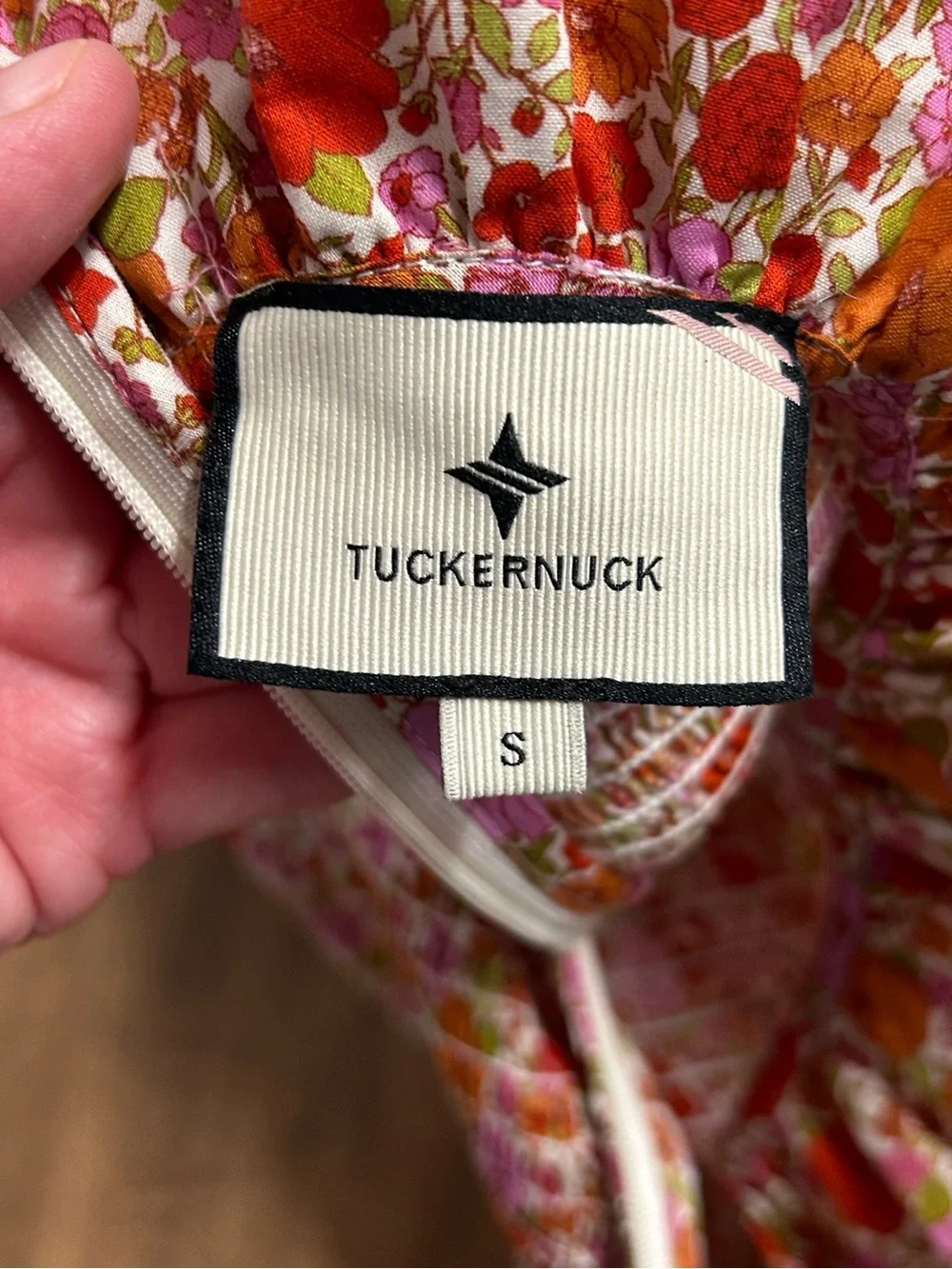 TUCKERNUCK Blushing Bouquet Short Sleeve Rowan Smocked Blouse S Peasant Boho